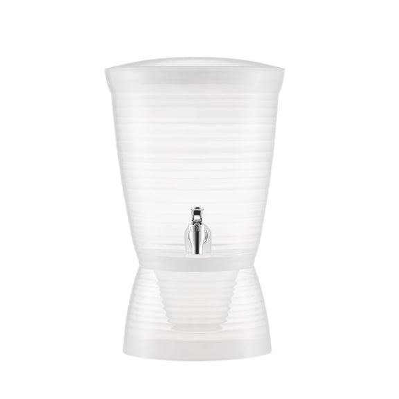 Beverage Dispenser 2.64 Gallon, Semi-Transparent with Ice Chamber, No-Drip Spring-Loaded Spigot, Food-Grade PP, Dishwasher Safe for Parties Restaurants Hotels