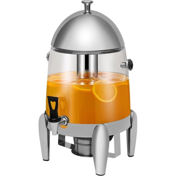 Clear Drink Dispenser, 3.2 Gallon Stainless Steel Drink Dispensers, Tea Water Coffee Chafer Urn with Spigot for Parties Buffet Catering Hot & Cold Drinks