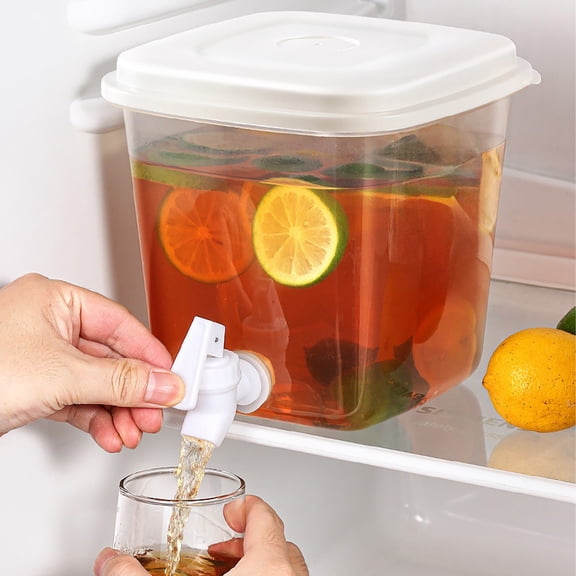 Beverage Dispenser with Spigot | 3.5 Liter Cold Drink Pitcher for Refrigerator | Leak-Proof Iced Tea & Juice Storage Container with Lid | Home Kitchen & Party Drink Bucket