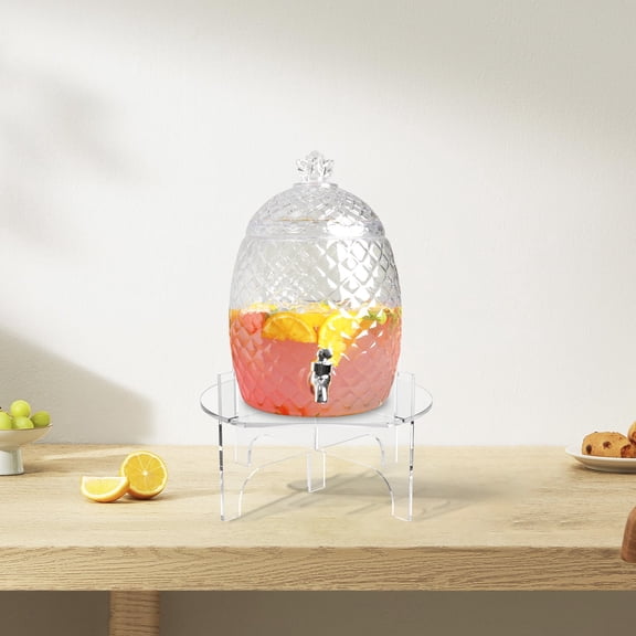 Beverage Dispenser Stand Acrylic Drink Pitcher Holder For Parties Countertop Clear (transparent )