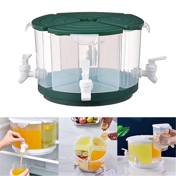 Beverage Dispenser TASTAN 2026 New 4-Compartment Beverage Dispenser Tower - 360° Rotating Base with Easy-Pour Spigots, Large Capacity for Parties & Bbqs, Rotating Drink Tower, Green