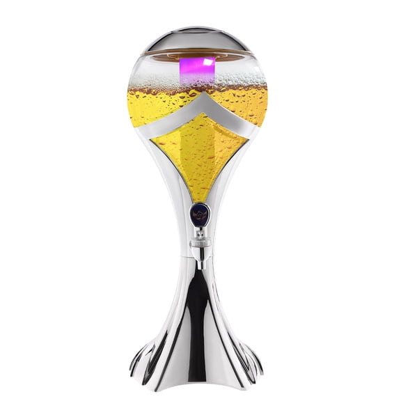 Wine Dispenser, 3L Wine Dispenser, Beverage Dispenser with Ice Tube(Clear, Silver)