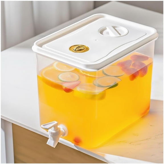 Beverage Drink Dispenser for Fridge, Plastic Beverage Dispenser with SpigotJuice Container Sealed with Filter ScreenCold Hot Drink Jug for Halloween Christmas Party Supplies