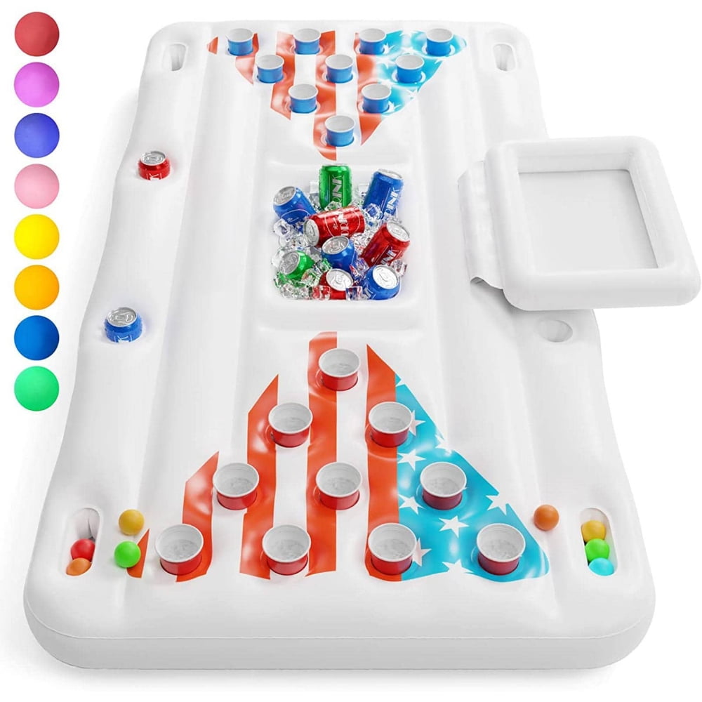 Beverage Pong Pool Float - Inflatable Pool Beverage Pong Table Party ...