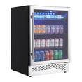 thumbnail image 1 of Beverage Refrigerator - 120 Cans Capacity Cooler, Under Counter Fridge with Glass Door,LED Touch Control, Safety Locks, Removable Racks, For Kitchen, Bar, Office, Built-in/Freestanding, 1 of 9
