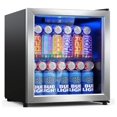 Beverage Refrigerator CoolerMini Fridge Freestanding Cooler with Glass