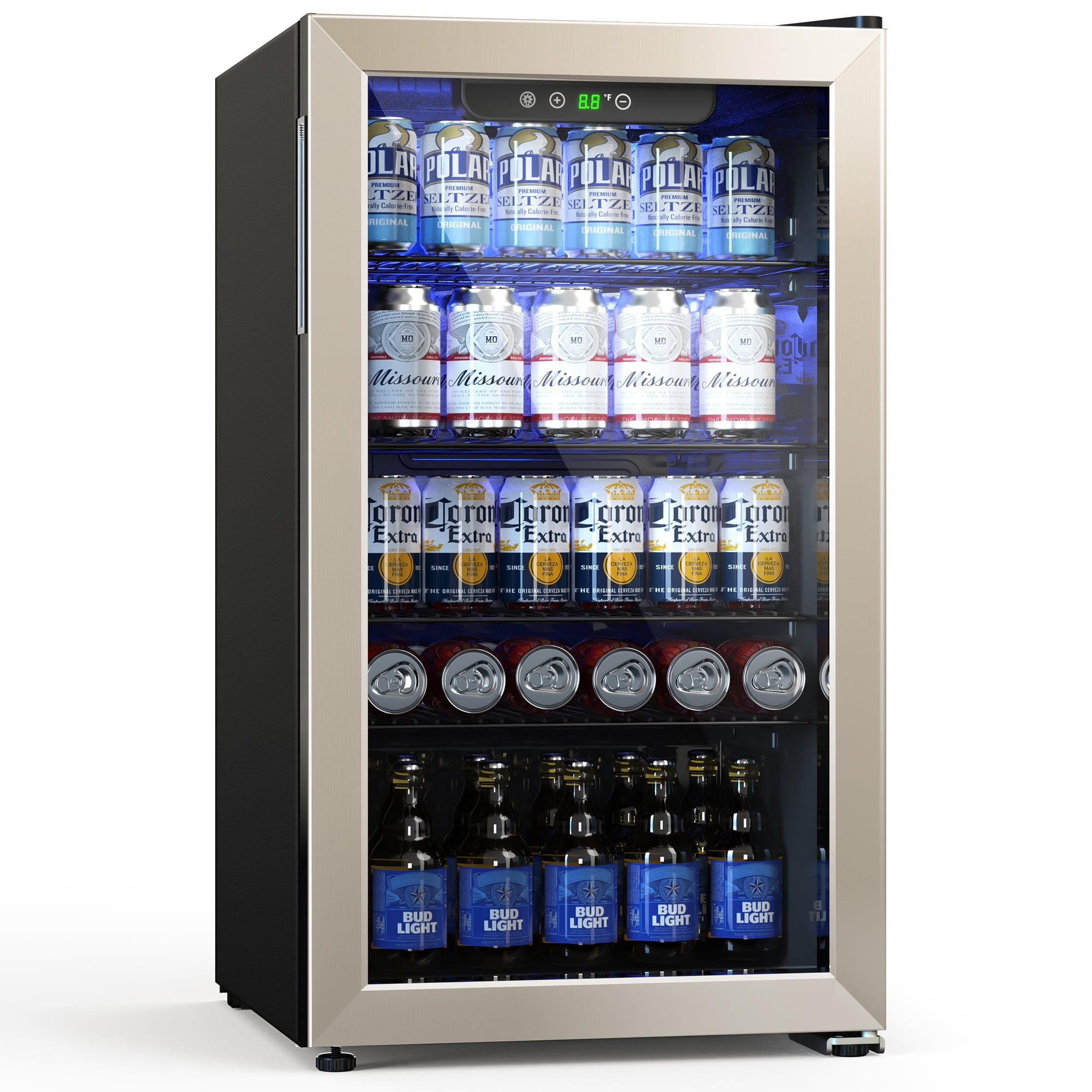 Qunler Beverage Cooler Refrigerator for Office Bar Garage