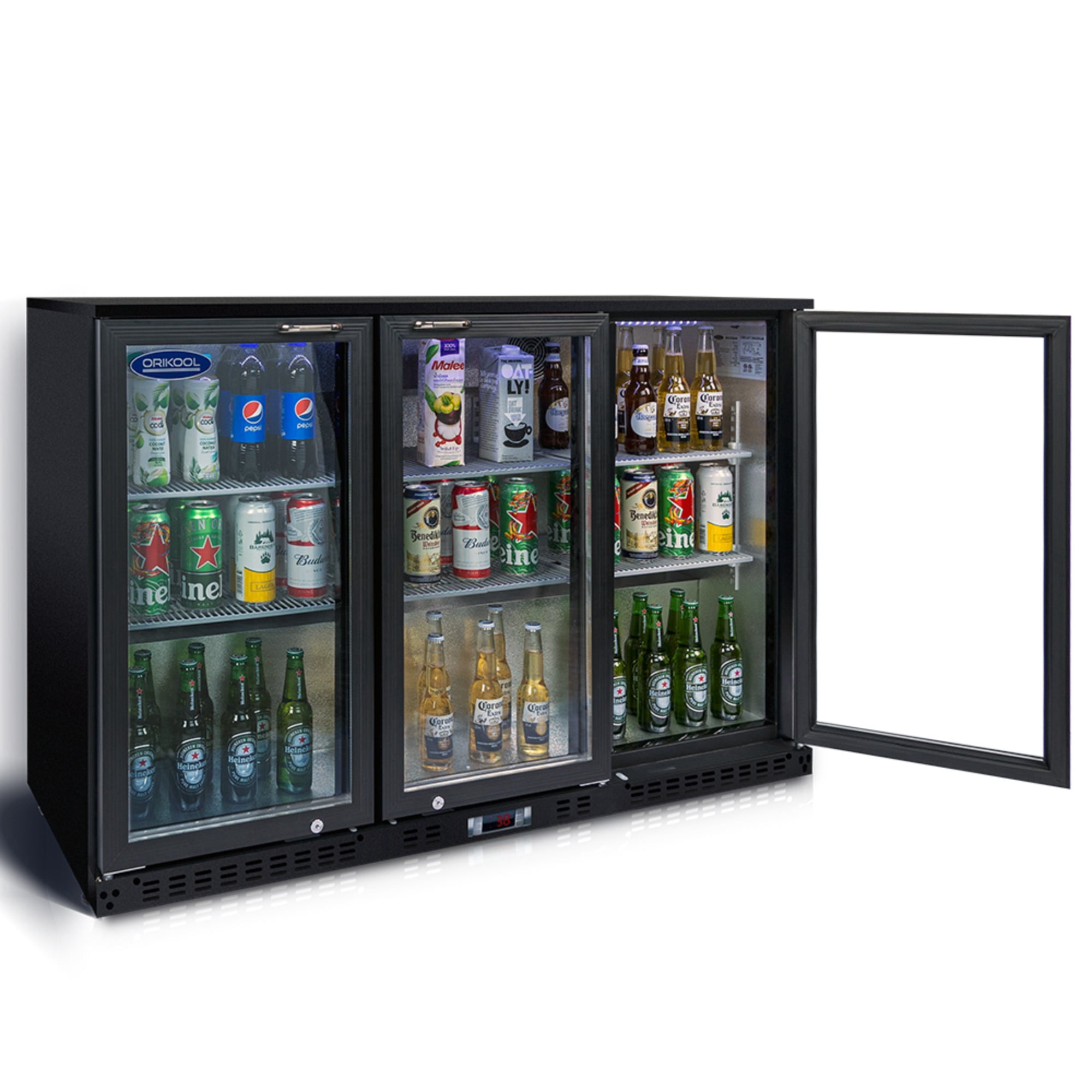 Beverage Refrigerators Cooler  53 inch 3 Glass Door Back Bar, 480 Cans Commercial Display Bar Fridge for Beer Wine and Drink 11.3 Cu.Ft