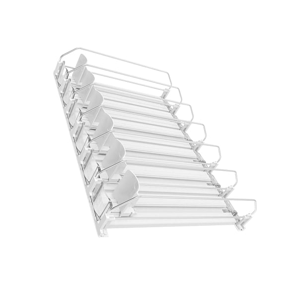 Beverage Storage Rack 6 Lane Spring Loaded Refrigerator Can Clear ABS Dispenser for Home Fridge Shelves