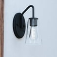 thumbnail image 1 of Beverly 1 Light Matte Black Bathroom Vanity Wall Sconce Fixture Clear Glass Shade, LED Compatible, 1 of 13