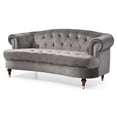 thumbnail image 1 of Passion Furniture PF-G0652A-L 70 in. Beverly Velvet 3-Seater Sofa with Nailheads Trim, Dark Gray, 1 of 5