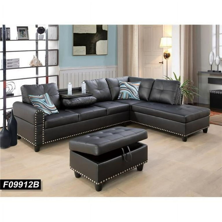 Beverly Fine Funiture F09912B Sectional Couch Sofa Set with