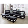thumbnail image 1 of Beverly Fine Furniture 103.50" Wide Black & White Faux Leather Sectional with Ottoman Left Hand Facing, 1 of 5