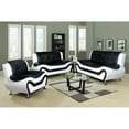 thumbnail image 1 of Beverly Fine Furniture Sydney Bold Faux Leather Living Room Sofa Set- Black & White - 3 Piece, 1 of 7
