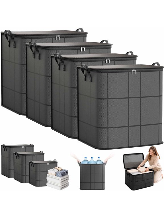 Beverly Goods XXL Foldable Storage Bag With Reinforced Handles,Spacious Moving Storage Bin,Portable Moving Storage Bags for Bedding,Clothes,Quilts,Comforters and Moving Day,27.6x19.7x19.7 in