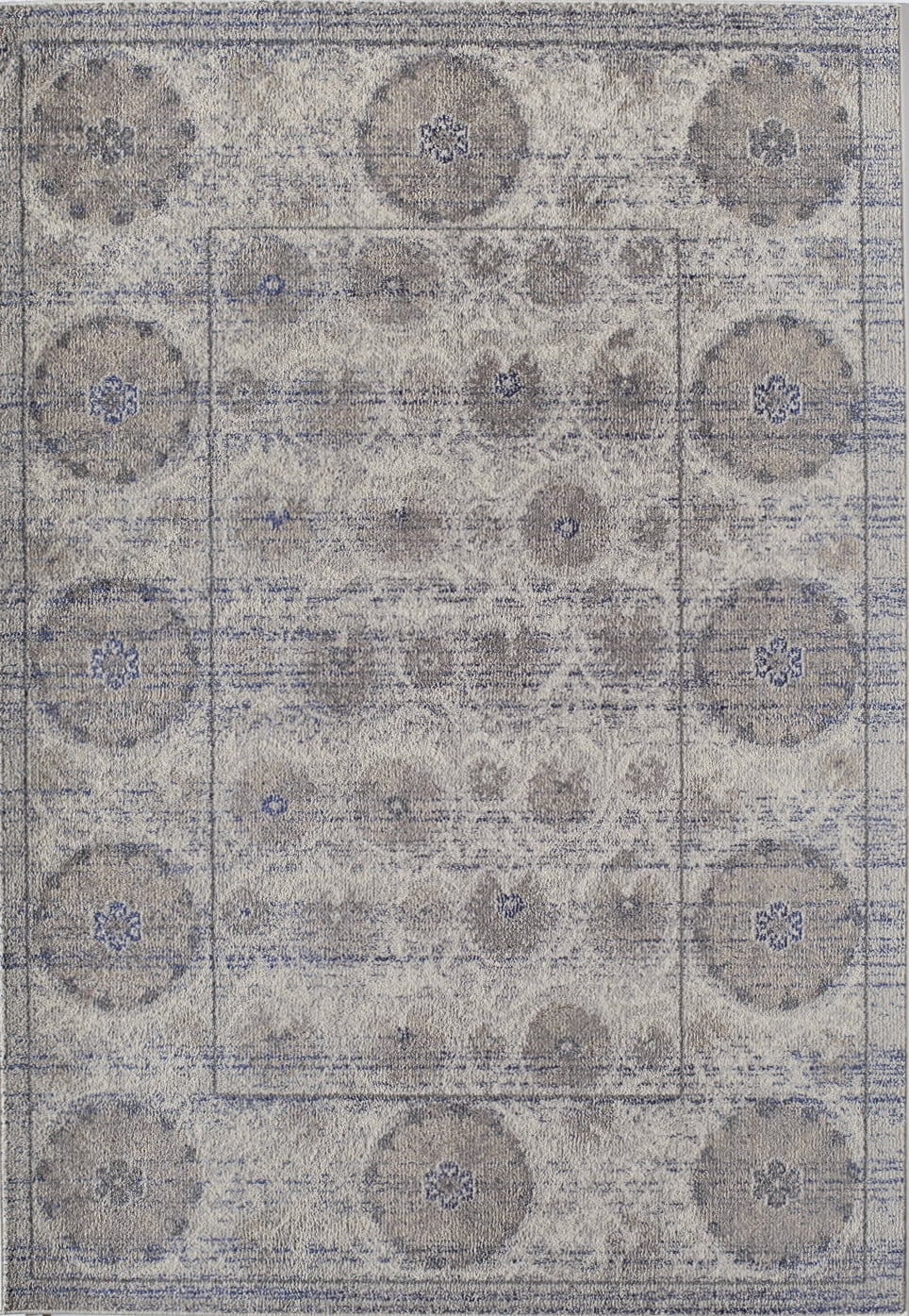 Rugs America Beverly Collection grey Ivory BV100B Transitional Abstract Area Rug 7'10" x 9'10"