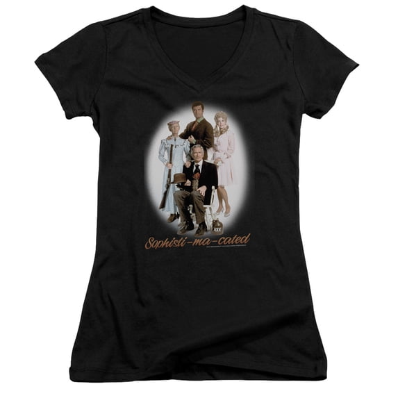 Beverly Hillbillies Sophistimacated Junior Women's V-Neck T-Shirt Black
