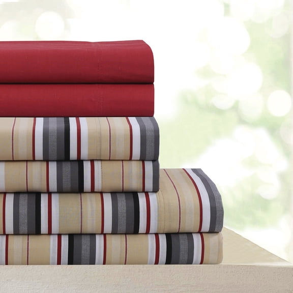 Beverly Hills 400 Thread Count Breathable 6 Piece Sheet Set – Silky Soft, Lightweight, Wrinkle-Resistant, Fade-Resistant Luxury Bedding (Queen, Blake)