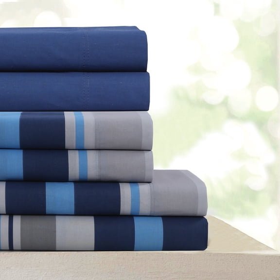 Beverly Hills 400 Thread Count Breathable 6 Piece Sheet Set – Silky Soft, Lightweight, Wrinkle-Resistant, Fade-Resistant Luxury Bedding (Queen, Liam)
