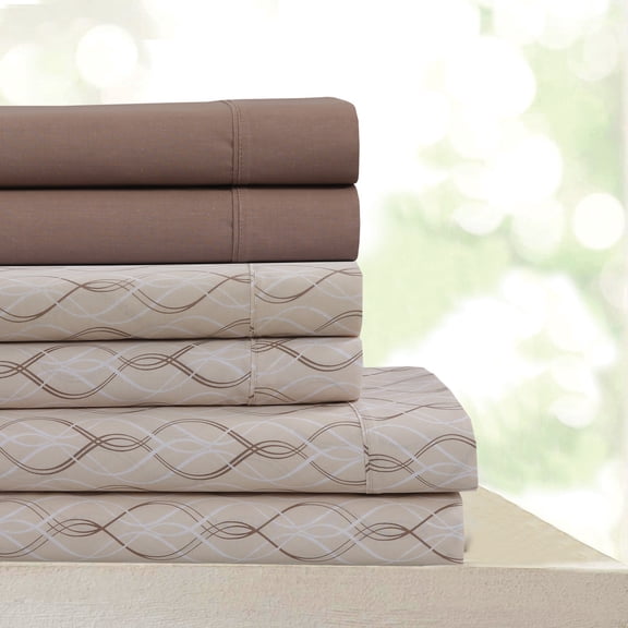 Beverly Hills 400 Thread Count Egyptian Quality Cotton Sheets Set - Breathable 6 Piece Queen Sheet Set + 2 BONUS Pillowcases (Queen, Charlotte)