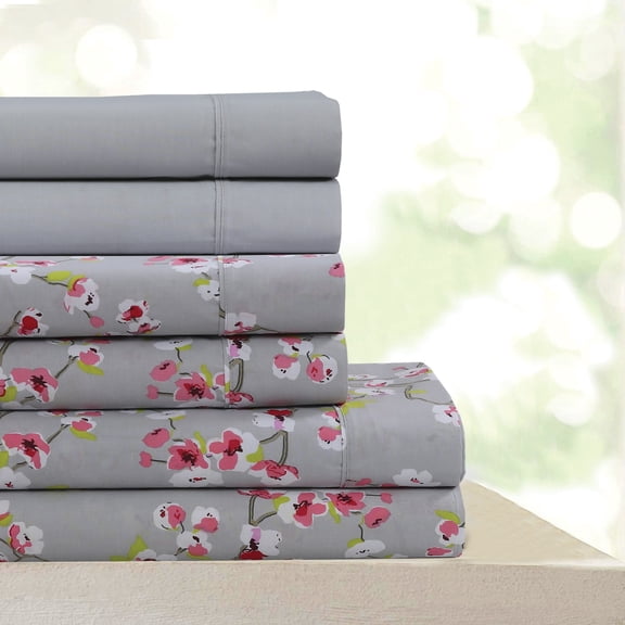 Beverly Hills 400 Thread Count Egyptian Quality Cotton Sheets Set - Breathable 6 Piece Queen Sheet Set + 2 BONUS Pillowcases (Queen, Emma)