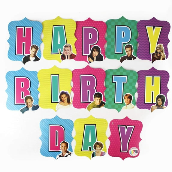 Prime Party Beverly Hills 90210 Jointed Birthday Party Banner, Reusable Party Decor – 75" Wide
