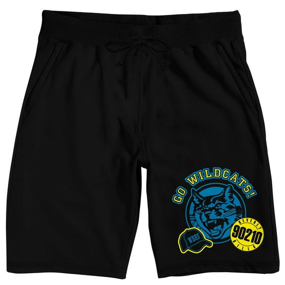 Beverly Hills, 90210 Go Wildcats Men's Black Lounge Shorts-Large