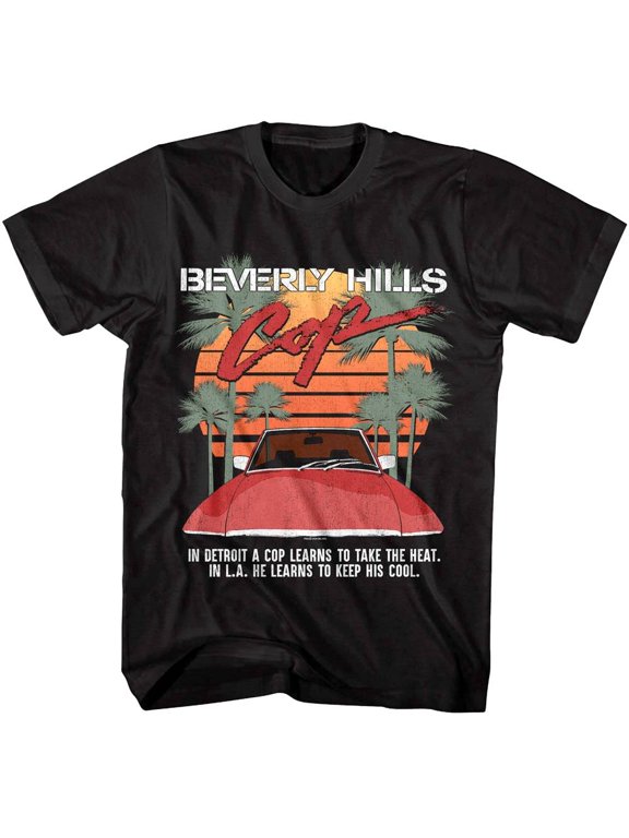 Beverly Hills Cop Cool LA Sunset Men's T Shirt (Black, AdultM)
