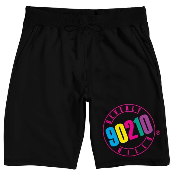Beverly Hills, 90210 Title Logo Men's Black Lounge Shorts-Large