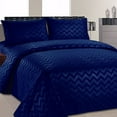 thumbnail image 1 of Beverly Hills Chevron Collection 1800 Series Ultra Soft Wrinkle Resistant Solid Color Sheet Set (Queen, Navy Blue), 1 of 1