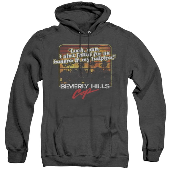 Beverly Hills Cop Banana In My Tailpipe Adult Heather Hoodie Sweatshirt Black