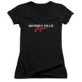 thumbnail image 1 of Beverly Hills Cop Logo Junior Women's V-Neck T-Shirt Black, 1 of 1
