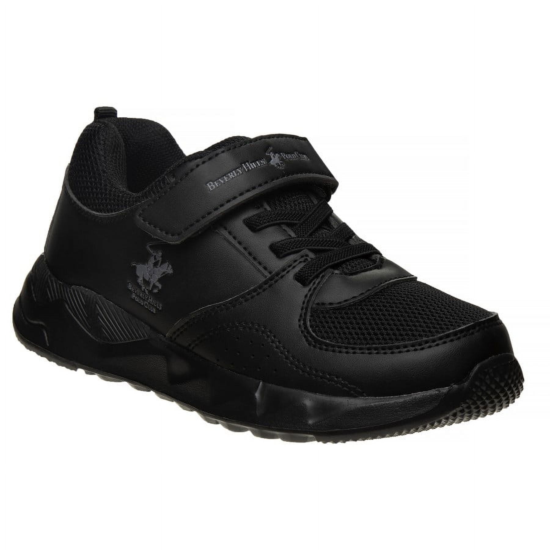 Beverly Hills Kids' Sneakers with Easy On and Off Hook & Loop Closure - A Great Choice for Little Kids (Little Kids) color: Black size: 5