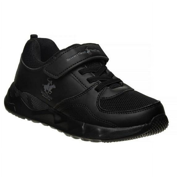 Beverly Hills Kids' Sneakers with Easy On and Off Hook & Loop Closure - A Great Choice for Little Kids (Little Kids) color: Black size: 5