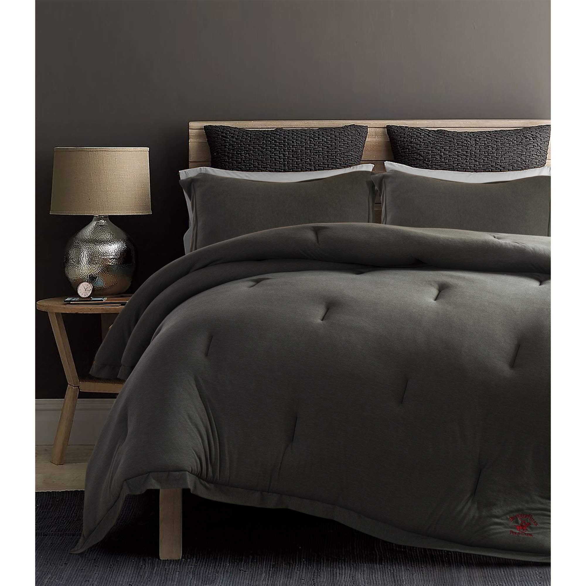 Beverly Hills Polo Club 3 Pieces Jersey Knit Comforter Set