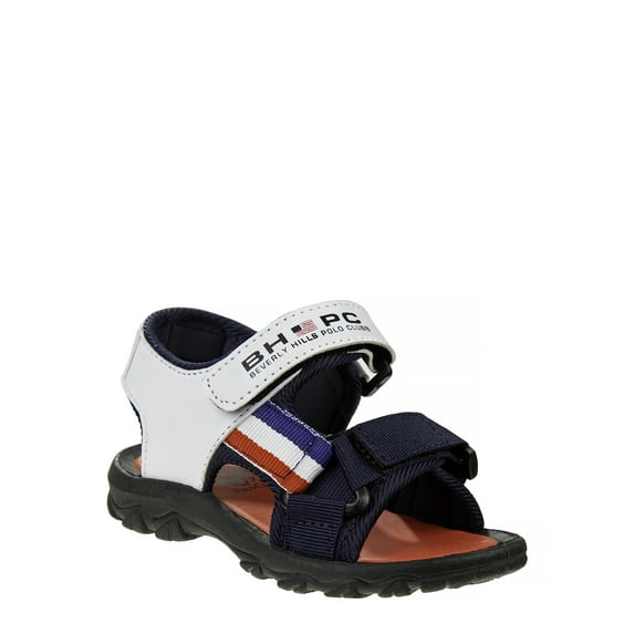 Beverly Hills Polo Club Americana Striped Two Strap Sandals (Toddler Boys)
