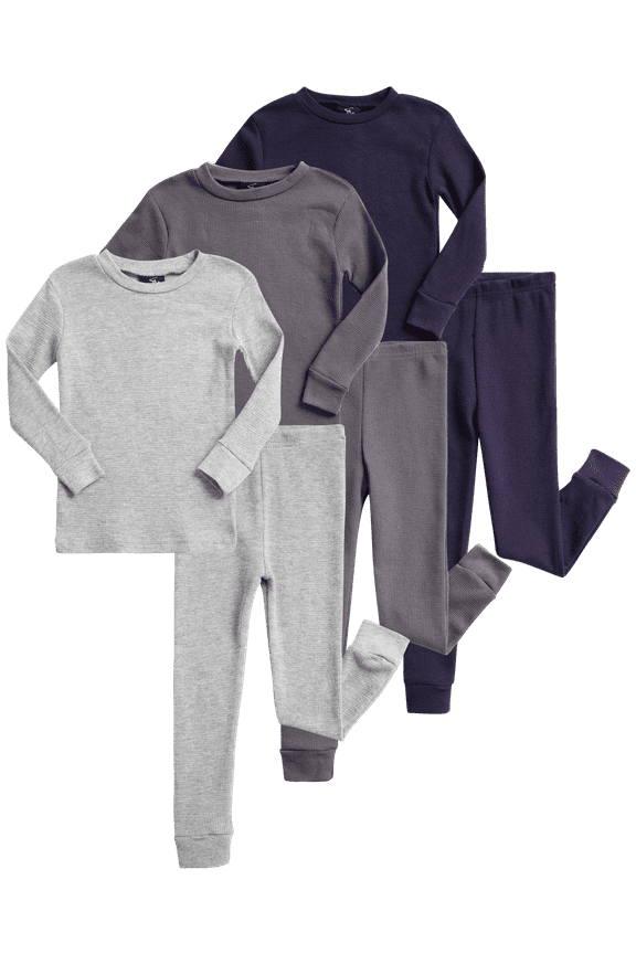 Baby Boys' Thermal Underwear - 6 Piece Waffle Knit Top and Long John Set (12M-2T)