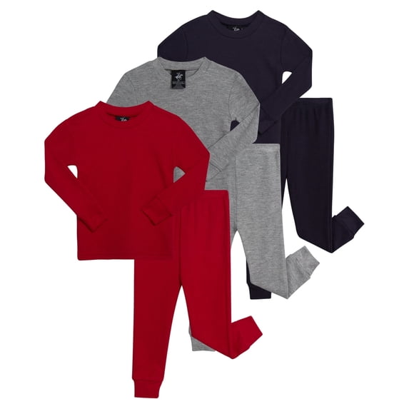 Beverly Hills Polo Club Toddler Baby Boys Thermal Underwear Waffle Knit Top and Long John Set 6 Piece