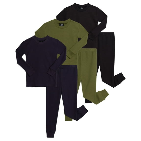 Beverly Hills Polo Club Baby Boys' Thermal Underwear - 6 Piece Waffle Knit Top and Long John Set (12M-2T)