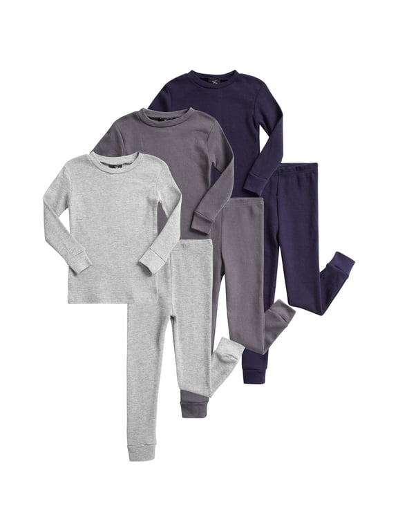 Toddler Baby Boys Thermal Underwear Waffle Knit Top and Long John Set 6 Piece