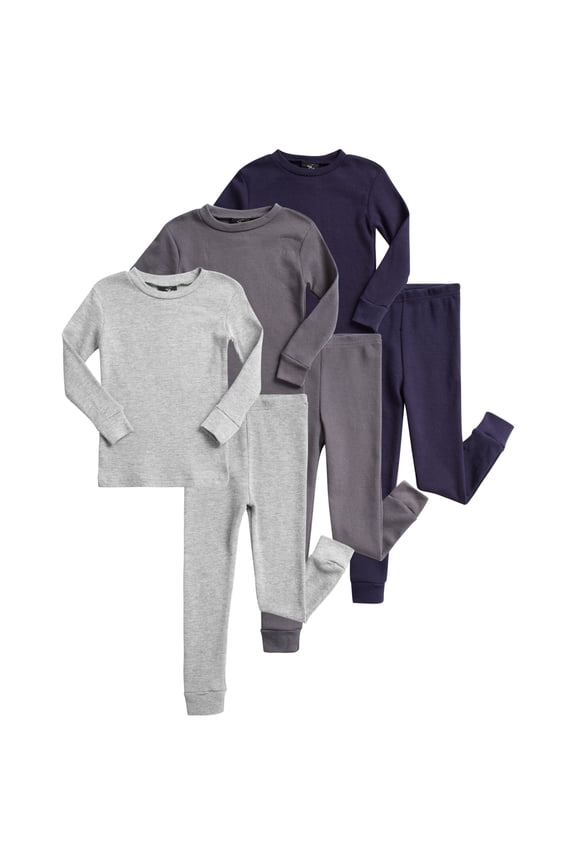 Toddler Baby Boys Thermal Underwear Waffle Knit Top and Long John Set 6 Piece