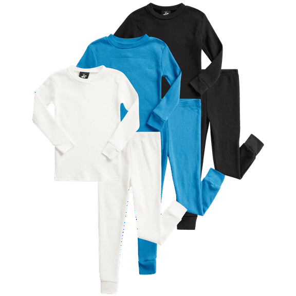 Beverly Hills Polo Club Baby Boys' Thermal Underwear - 6 Piece Waffle Knit Top and Long John Set (12M-2T)