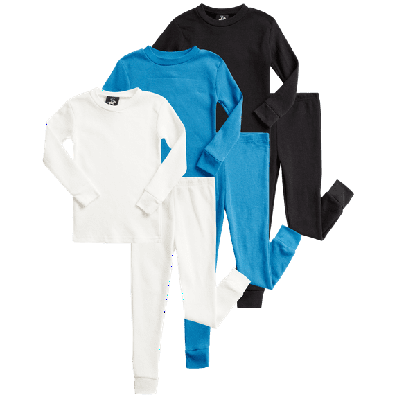 Beverly Hills Polo Club Baby Boys' Thermal Underwear - 6 Piece Waffle Knit Top and Long John Set (12M-2T)