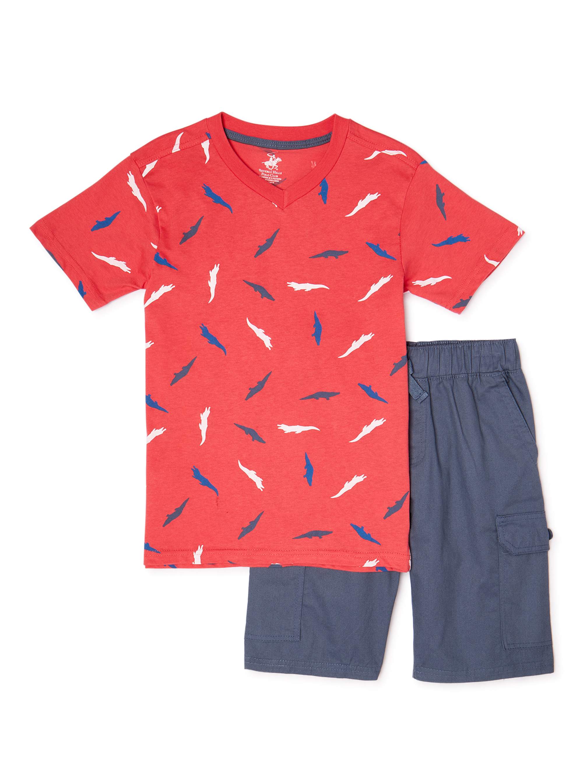 Beverly Hills Polo Club Boys 4-12 Short Sleeve T-Shirt & Cargo Shorts, 2-Piece Outfit Set - image 1 of 3