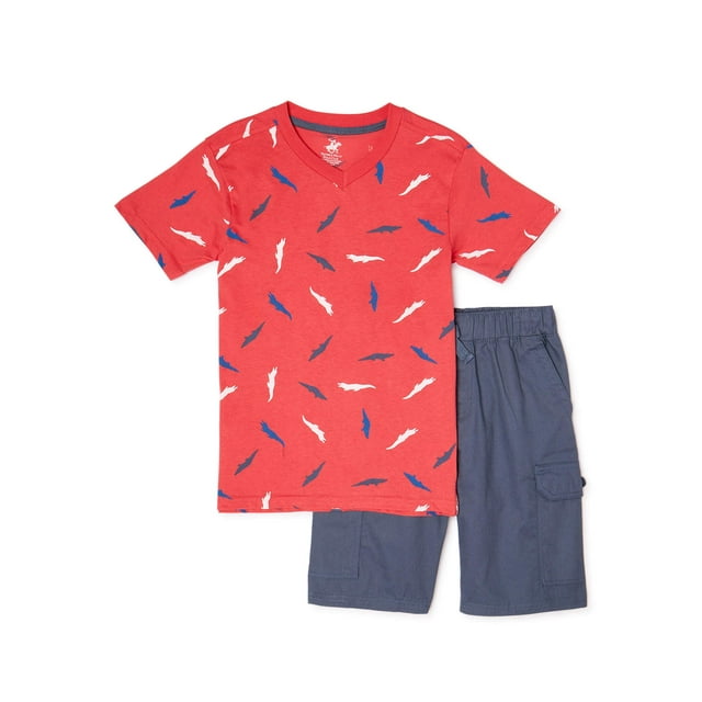 Beverly Hills Polo Club Boys 4-12 Short Sleeve T-Shirt & Cargo Shorts, 2-Piece Outfit Set