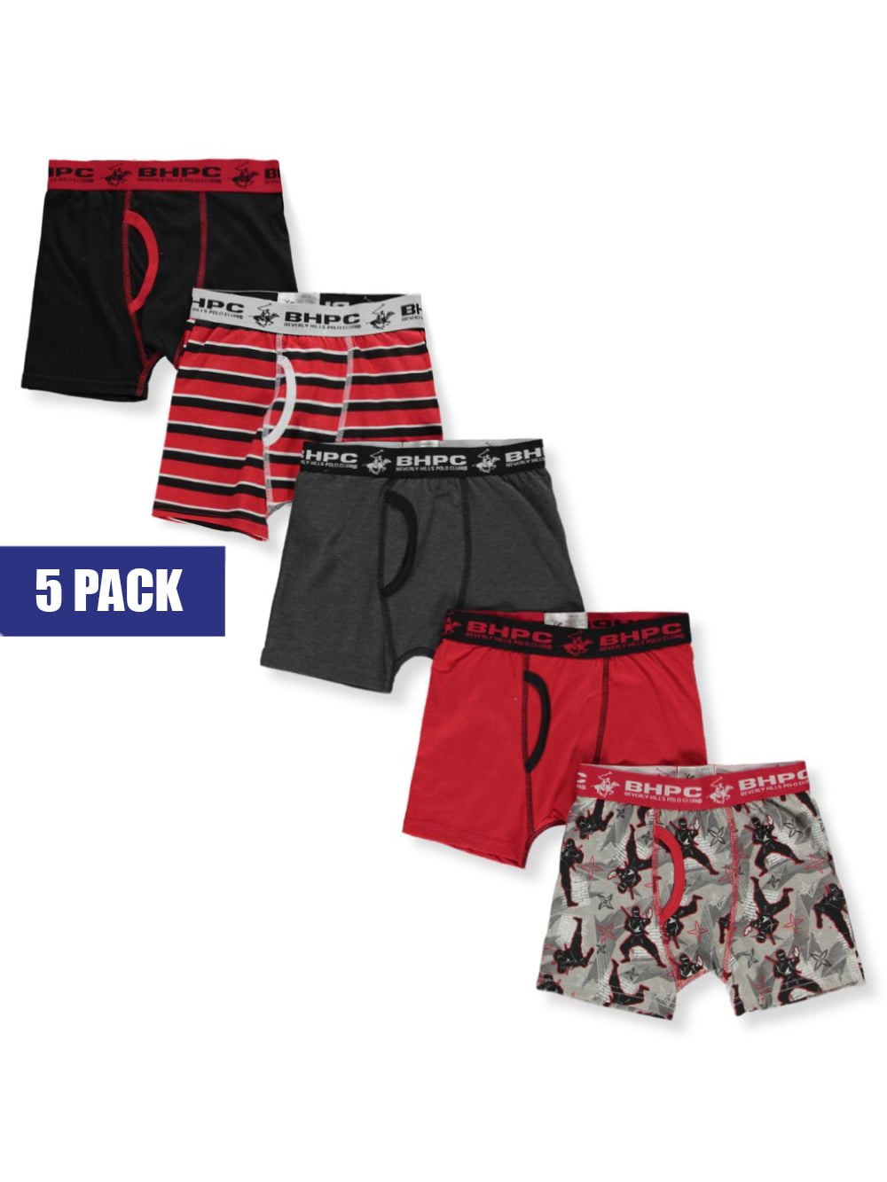 Beverly Hills Polo Club Little Boys 10 Pack Cotton Boxer Briefs Size 4 18 Walmart
