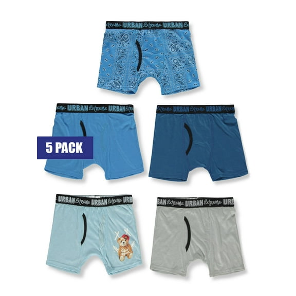 Beverly Hills Polo Club Boys' 5-Pack Boxer Briefs Color: multi Size: 12 - 14