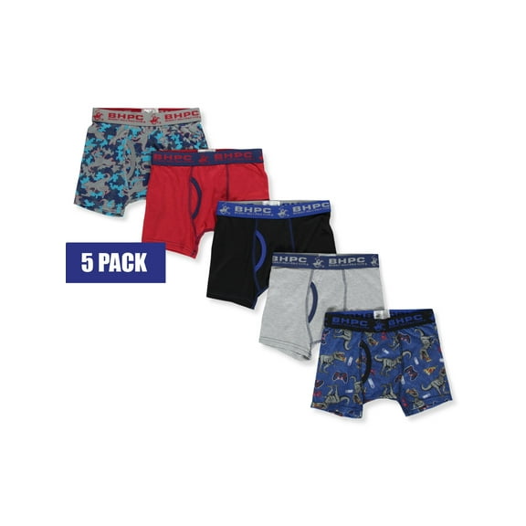 Beverly Hills Polo Club Boys' 5-Pack Camo Boxer Briefs Color: multi Size: 8 - 10