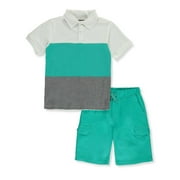 Beverly Hills Polo Club Boys Color Block Polo 2-Piece Shorts Set Outfit Toddler
