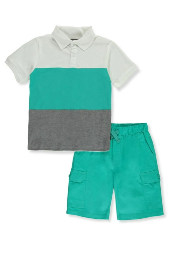 Boys' Color Block Polo 2-Piece Shorts Set Outfit (Toddler)